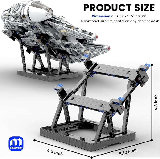 Display Stand for Lego Millennium Falcon 75389 75257 Upgraded Bracket for The Dark Falcon 75389 Strong Construction Stand Building Set with Clearer Instructions for Fans Adults Kids