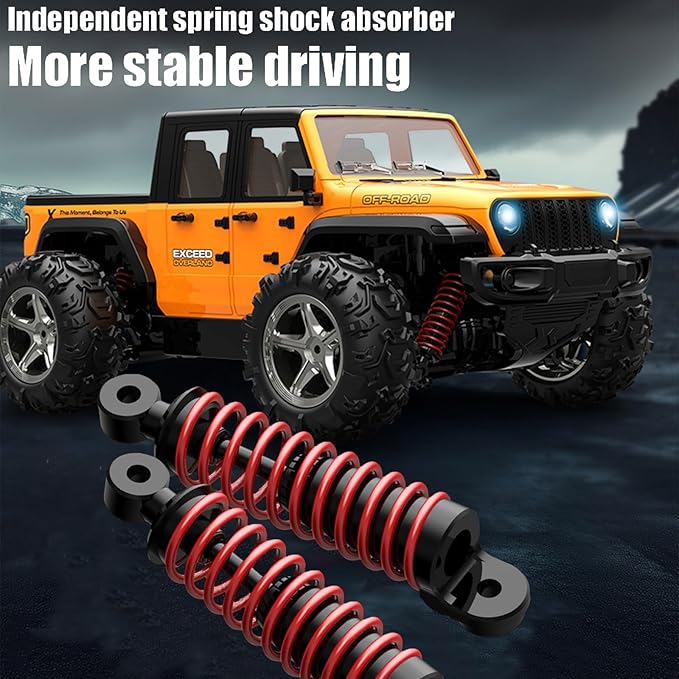 1: 20 Full Scale High Speed RC Racing Four-Wheel Drive Climbing Remote Control Off-Road Vehicle Model Equipped with 2 Fast Rechargeable Batteries with a Range of up to 1 Hour (Orange)