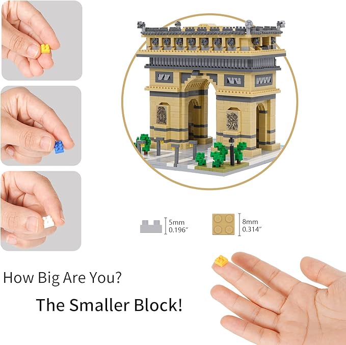 Building Blocks Set Arc De Triomphe Model Micro Building Blocks 2020 PCS Famous Architecture Building Kit Gifts for Kids and Adult