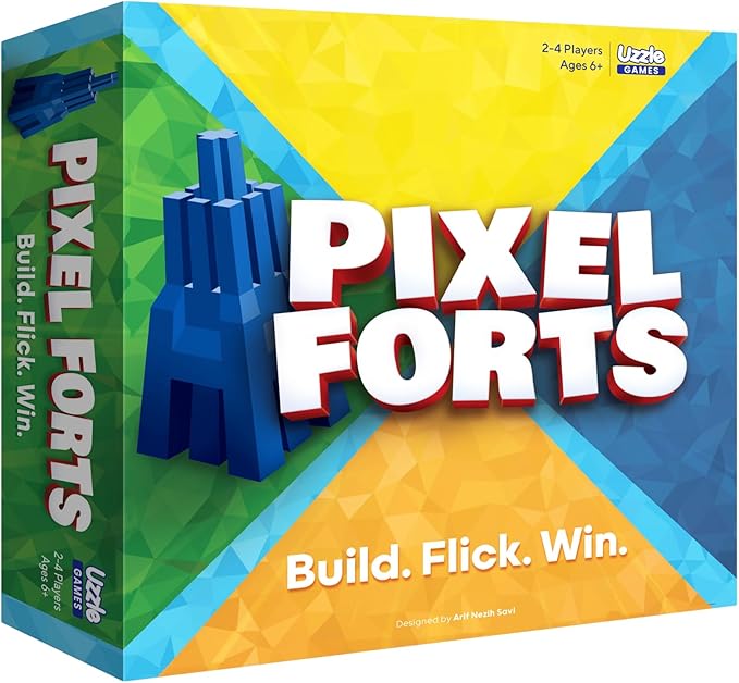 Pixel Forts Board Game by Uzzle Games | Fun Games for Kids (Age 6+) Teens Family Board Games | Build Your Defense &amp Protect Your Fort Interactive Building Game for Home School Work &amp Trav