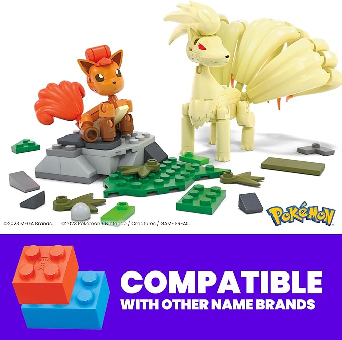 MEGA Pokémon Vulpix EVolution Set (145 Pieces) With 2 Poseable Action Figures For Kids