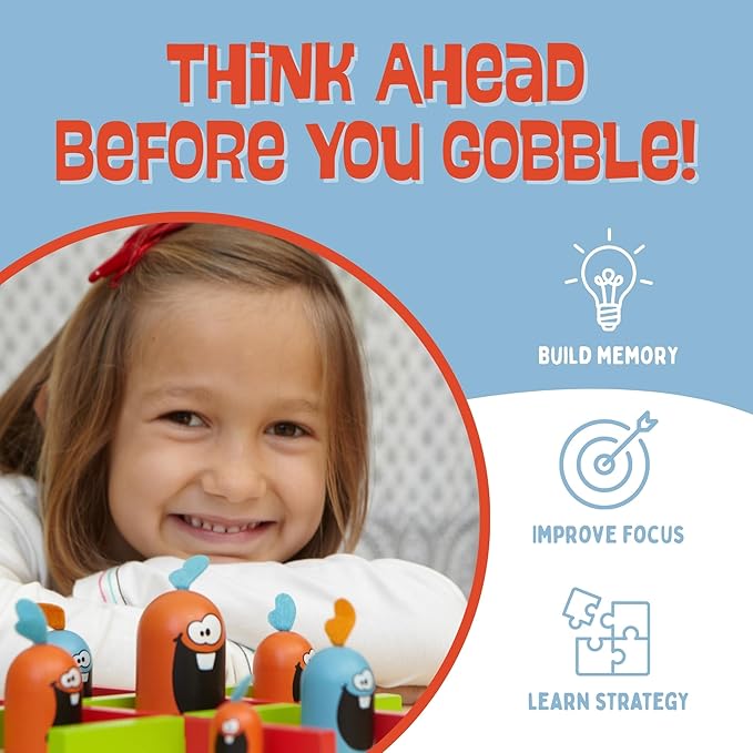 Gobblet Gobblers Fun Strategy Board Game - Award Winning Kids and Family Friendly Educational Board Game by Blue Orange Games- THE ORIGINAL GAME All Wooden - 2 Players for Ages 5+