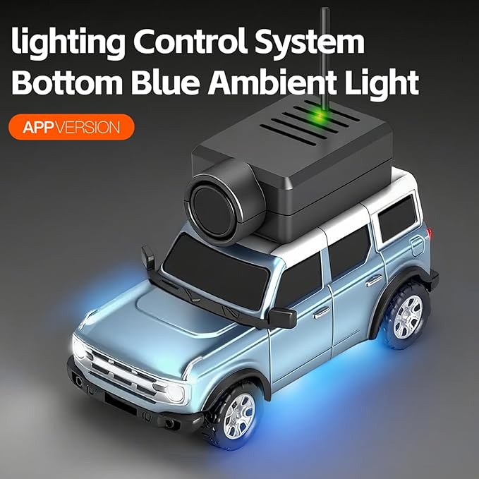 WLtoys Mini RC Car 1:64 Scale FPV RC Drift Car with 720P HD Camera 2.4GHz Transmitter and WiFi App Control with Gyro First Person Perspective Mini Racing Toys for Hobby RC(Blue)