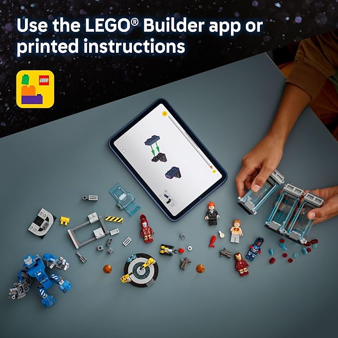 LEGO Marvel Iron Man’s Laboratory: Hall of Armor Building Toy - Marvel Superhero Toy for Kids Boys and Girls Ages 8+ - with Minifigures and a Mech - Gift Idea for Birthdays - 76315