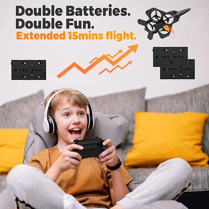 BEZGAR RC Plane丨Mini Drone Remote Control Airplane for Adults &amp Kids 360° Flip Fighter Jet Toys Foam F22 Raptor Stunt Planes with 2 Batterys Airplane Toy Gifts