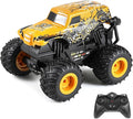 DYODYORC Remote Control Car 2.4Ghz All Terrain Monster Truck Toys RC Truck with Music 3 Lighting Effects 360 Stunt Capable 2 Batteries Ready to Run Toy Gifts for Boys and Girls (Yellow)