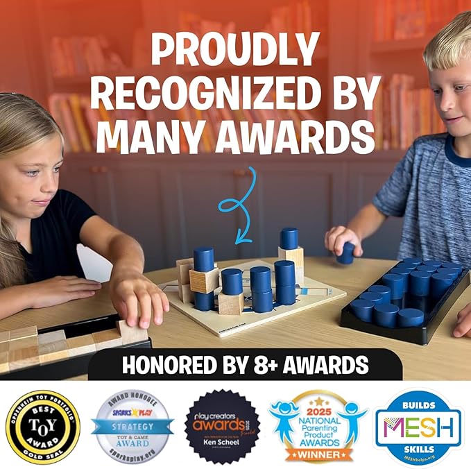 Foros 3D Board Game | Strategic Wooden Game with Unique Play | Family Game for Kids &amp Adults | Fun Entertainment for Game Night | Fast Paced Easy to Learn Multiplayer | MESH Accredited Award Win