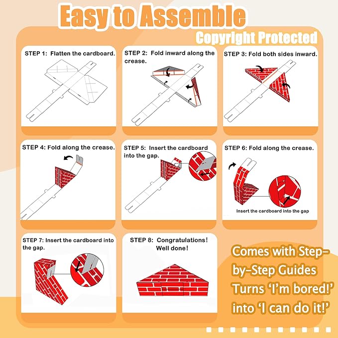 Cardboard Building Blocks for Kids 36pcs: Jumbo Gifts Heavy Duty Develop Creative Thinking Spatial Reasoning Easy to Assemble
