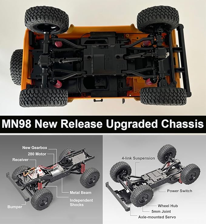 RC Crawler Remote Control Truck Off Road 1/12 Scale RC Rock Crawler 4x4 RTR Land Rover All Terrain 280 Motor Proportional Throttle Steering Upgraded Chassis 2025 Hobby Toy Adult MN98