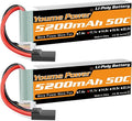 3S Lipo Battery 5200mAh Shorty 11.1V RC Battery 50C with Tr Plug Soft Case Compatible with 1/8 1/10 Scale RC Car Truck Vehicle Tank Buggy Truggy Boat Drone Aircraft Airplane (2 Packs)