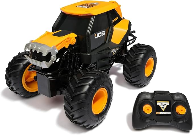 Monster Jam JCB DIGATRON Remote Control Truck 1:15 Scale RC Monster Truck with 2.4GHz Full-Function Controller Indoor/Outdoor Official Vehicle for Kids Ages 4+