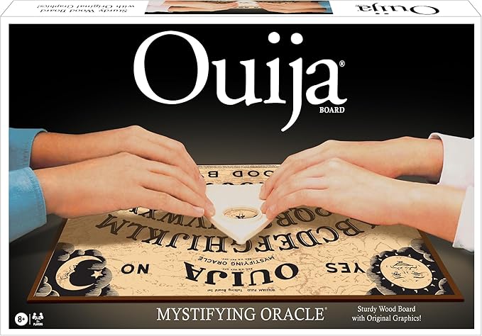 Classic Ouija with 1990s Artwork by Winning Moves Games Thick Wood Premium Quality Talking Spirit Board for 2 or More Players Ages 8 and Up (1175)