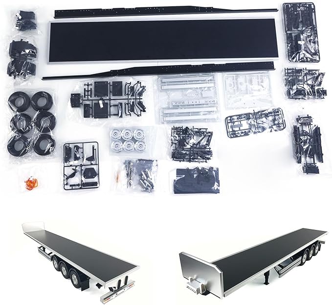 TOUCAN RC HOBBY US in Stock RC Chassis Flatbed Semi Trailer for DIY Model 1/14 Tractor Truck