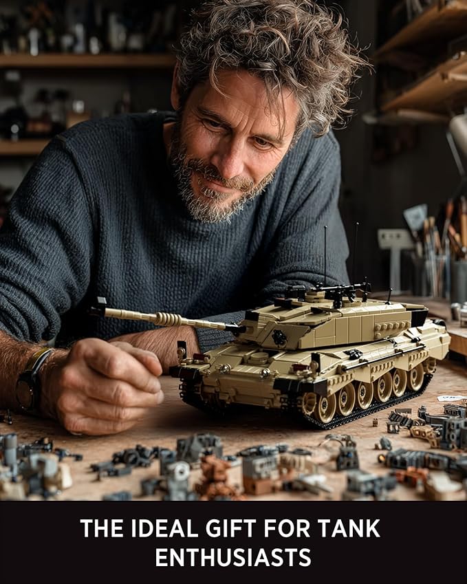 Nifeliz Challenger 2 Tank Model Set British Main Battle Tank Building Set for Adults Military Building Model for Build and Display Collectible Gift for Military Enthusiasts (1761 PCS NF10344)
