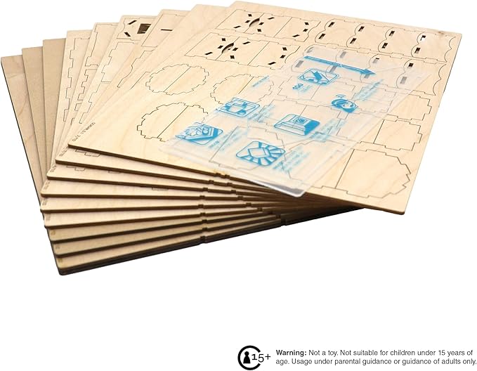 The Broken Token Game Organizer Compatible with Scythe - Wooden Game Organizing Box with Multiple Trays