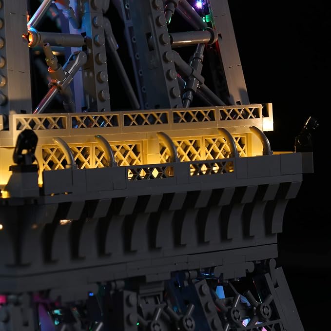 VONADO LED Light Kit Compatible with Lego Eiffel Tower Set 10307 Remote Control DIY Building Lighting Compatible with Lego Architecture 10307 (NOT Model)
