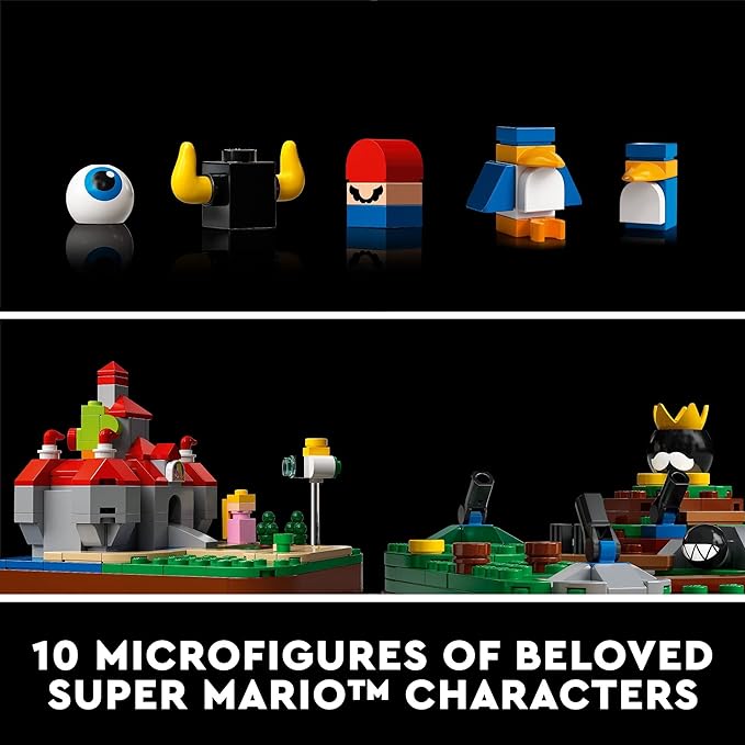 LEGO Super Mario 64 Question Mark Block 71395 3D Model Set for Adults with 4 Microscale Game Levels: Peach’s Castle Bob-omb Battlefield Cool Mountain and Lethal Lava Trouble