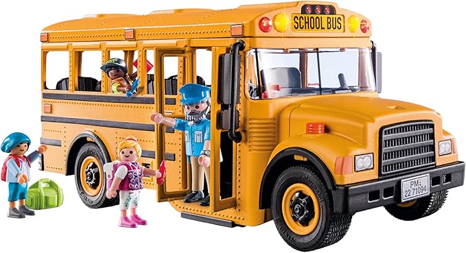 Playmobil School Bus with Accessories and 4 Figures