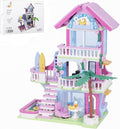 678PCS Pink Beach House Building Blocks Kit Compatible with Lego Particle SizesFriends Interactive Architecture Holiday Dream VillaUnique Birthday Gift Toy for Girls or Boys Age 6 7 8 9 10 11 12+