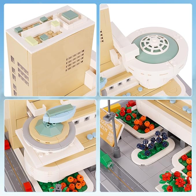 Oichy Building Blocks Set 902PCS World Famous Architectural Model Kits Guggenheim Museum Toys Building Sets for Adults and Kids