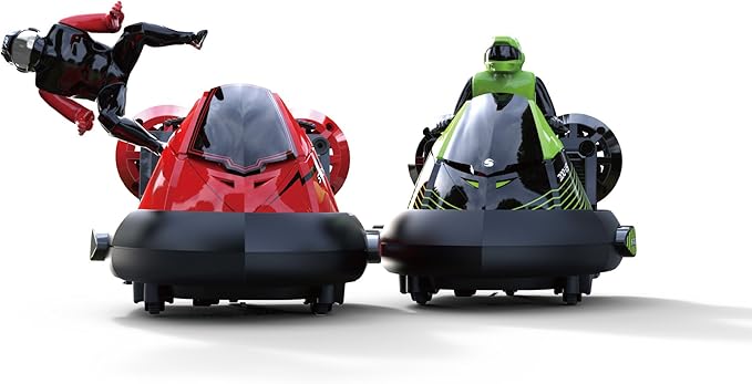 PowerTRC Remote Control Bumper Cars for Kids RC Stunt Battle Race Cars for Boys 2 Sets Players with Ejecting Drivers Crash Sound Effects Christmas Birthday Gift
