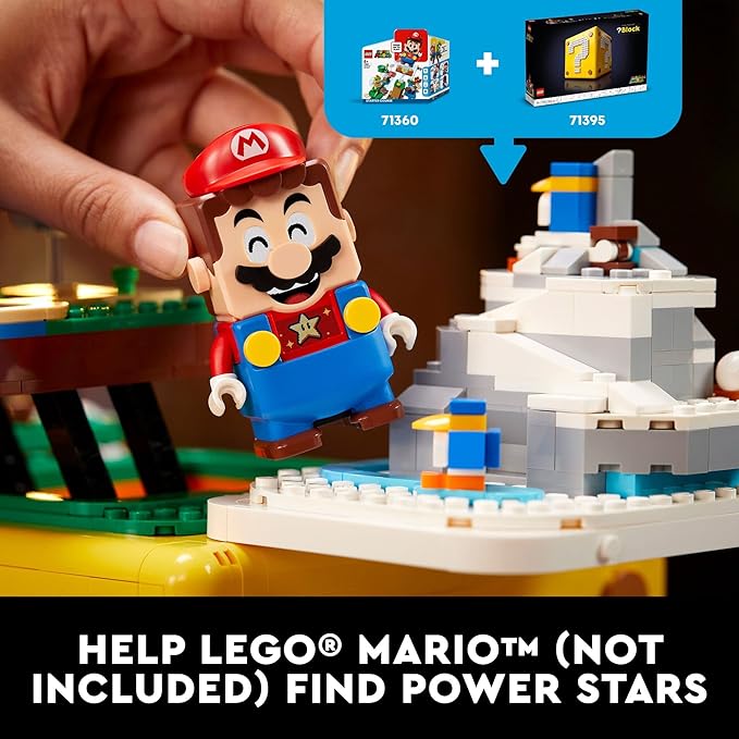 LEGO Super Mario 64 Question Mark Block 71395 3D Model Set for Adults with 4 Microscale Game Levels: Peach’s Castle Bob-omb Battlefield Cool Mountain and Lethal Lava Trouble