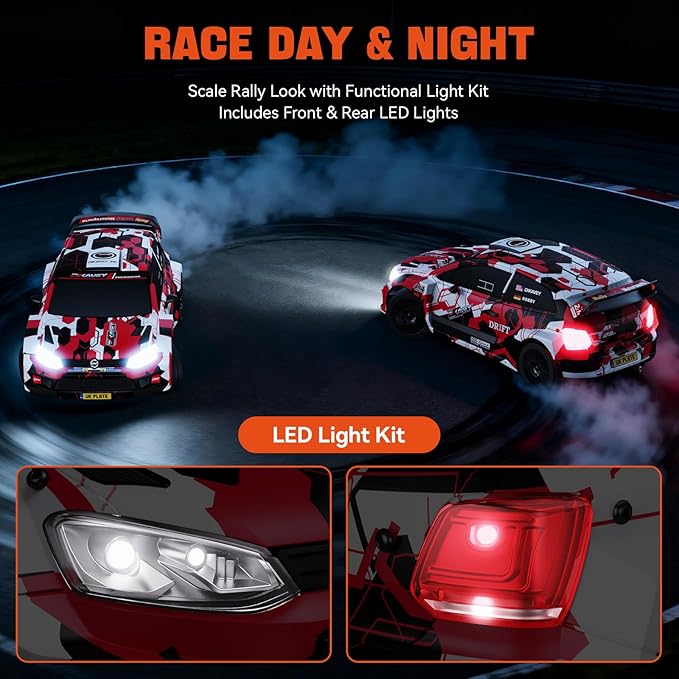1:12 RC Rally Car Fast Max 50 MPHDrift Car with Gyro 4X4Brushless Fast RC Cars with 3S 2200 mAh Battery1/12 Remote Control Cars for Adults for 4WDfor Racetrack &amp Mud-Yellow