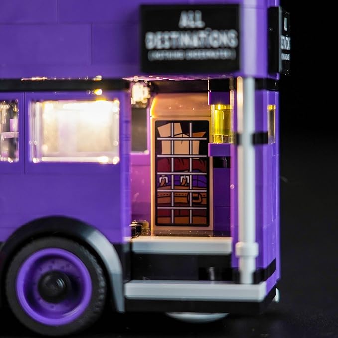 Upgraded Led Light Kit Compatible with Lego Knight Bus Adventure Building Set Lights Decoration Compatible with Lego 76446 (Model Not Included)