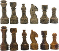 Handcrafted Premium Marble Chess Pieces Set – Elegant 32-Piece Replacement for 12-15 Inch Chess Boards Storage Box (Multi and Coral)