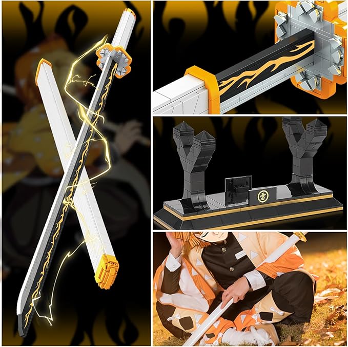 39in Sword Building Block Sets Compatible with Lego Set 956PCS Zentisu Samurial Sword with Scabbard and Stand for Boys Adults 8 9 10 11 12 13 14