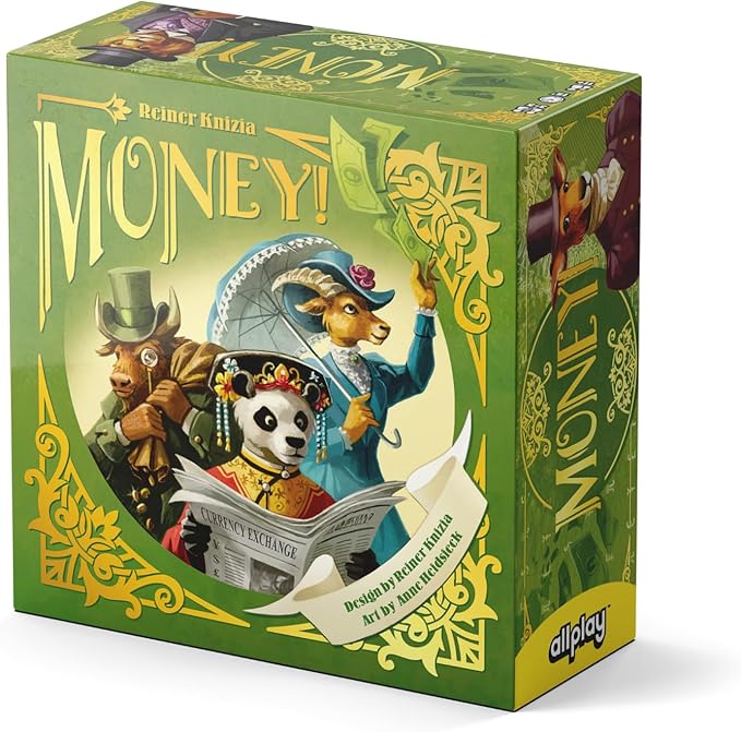 Allplay Money! Board Game for Adults and Families - A Dr. Knizia Cult Classic Card Game - Make Simultaneous Bids to React to The Constantly Changing Market - Small Travel Box with Quick Gameplay