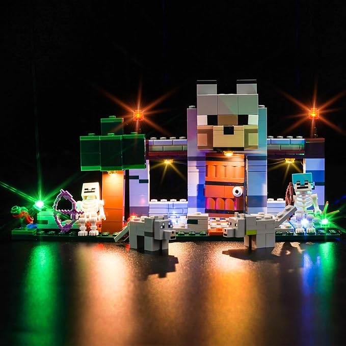 Upgraded Led Light Kit for Lego The Wolf Stronghold Building Set Compatible with Lego 21261 (Model Not Included)
