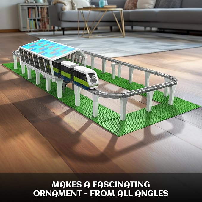 Mould King 12040 Italian Marconi Express Light Rail Train Set - Remote &amp APP Controlled Building Kit with Tracks-1957 Pieces