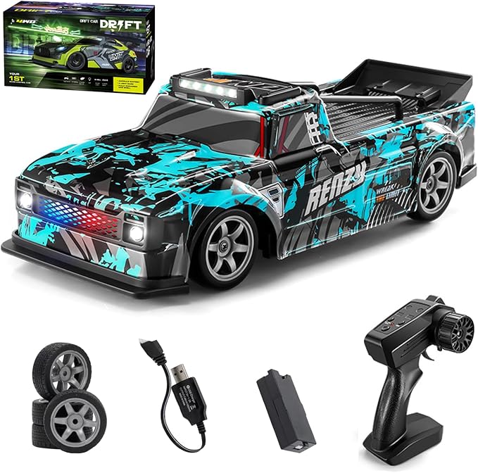 RC Drift Car 1:16 Scale Remote Control Vehicle for Drift and Race 2.4GHz 4WD High Speed 20+KM/H Racing Car with LED Lights Hobby RC Cars Toy Gifts for Teen Adults