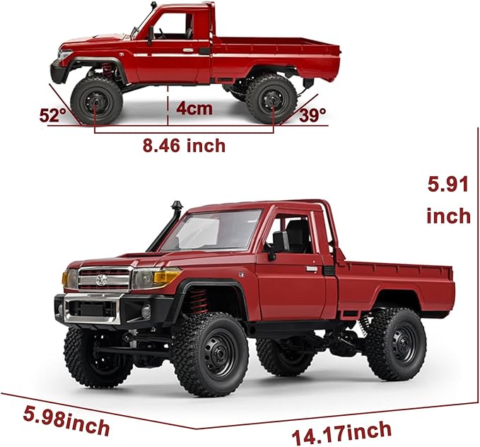 YUCT MN82 1/12 Toyota LC79 RC Rock Crawler 4x4 Off Road Pickup - 2.4Ghz RC Truck with 1200mAh Battery Extra Decor Parts All Terrain RTR for Adults