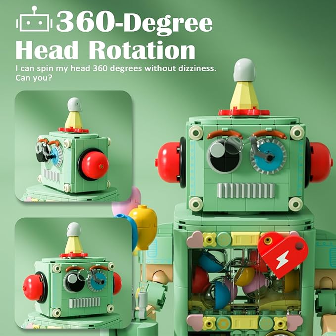Articulated Robot Building Set with Functional Capsule Vending Machine 617-Piece Interactive Desk Toy &amp Creative Gift for Teens Birthday and Adults Valentine's Day