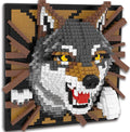Wolf Animal 3D Wall Art Micro Mini Building Blocks Set Unique Home Wall Decor or Table Display No Compatible with Lego Ideal Gift Toy for Adults &amp Boys Girls 14+ (1512 PCS)