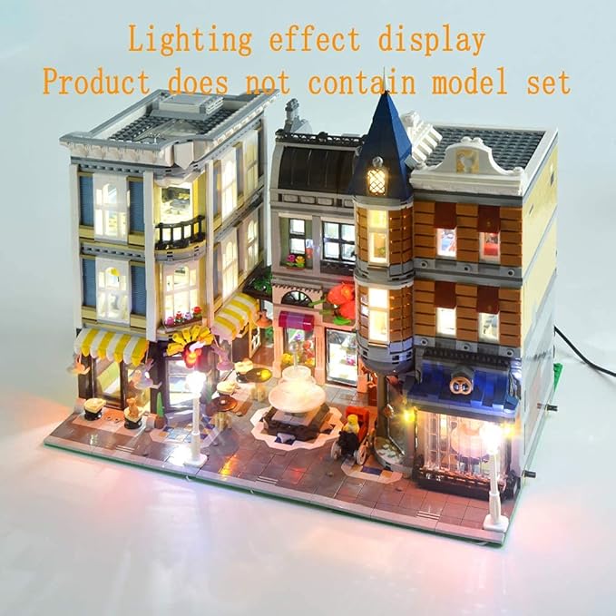 Upgraded Version LED Light Kit for Creator Expert Assembly Square - Compatible with Lego 10255 Building Set (Model Set Not Included)
