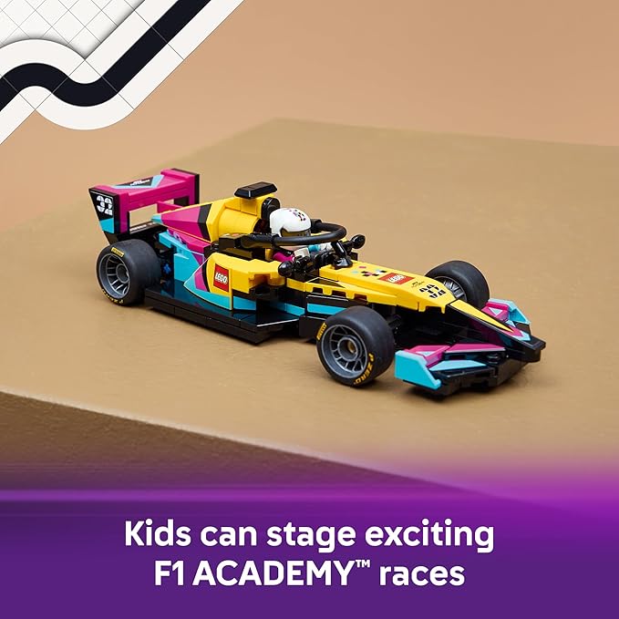 LEGO Speed Champions F1 ACADEMY Race Car Building Toy - Pretend Play Racing Vehicle W/ F1 ACADEMY Minifigure - Play &amp Display Toy Car for Boys &amp Girls Ages 10+ - Gift Idea for Birthdays - 772