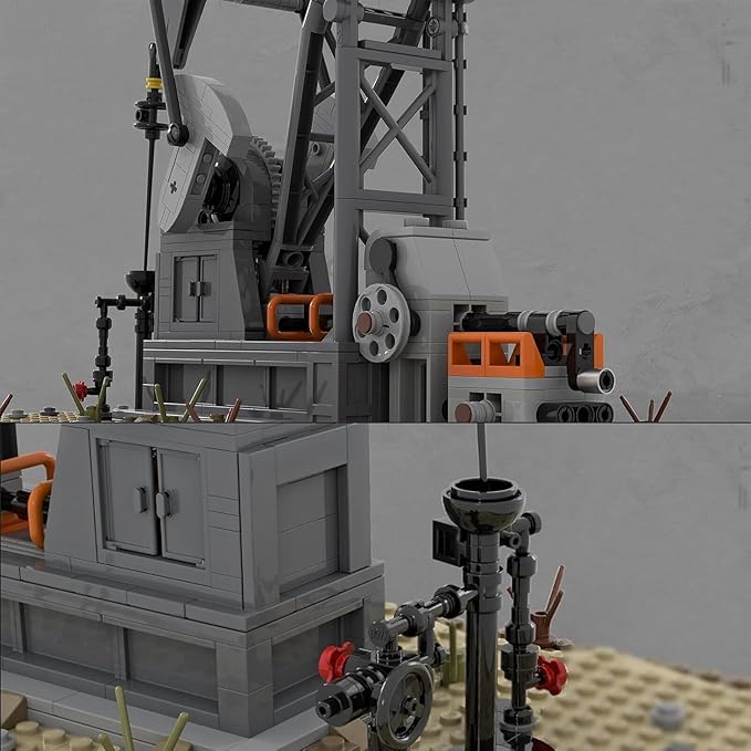 RWSEFK Well Digger Building Blocks Oil Drilling Rig Building Set Drilling Rig Toy Set Oilfield Decor Gift for Men and Boys 483 Pcs