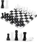 Marble Chess Set 10 Black &amp White Chess Games with 32 Chess Pieces &amp 2 Extra Queens for Beginner Board Games Valentine’s Day Game Nights