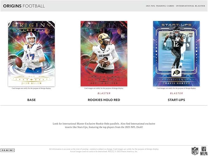 2025 Panini Origins Football International 6-Pack Blaster Trading Card Box (Find 14 Rookies Per Box)
