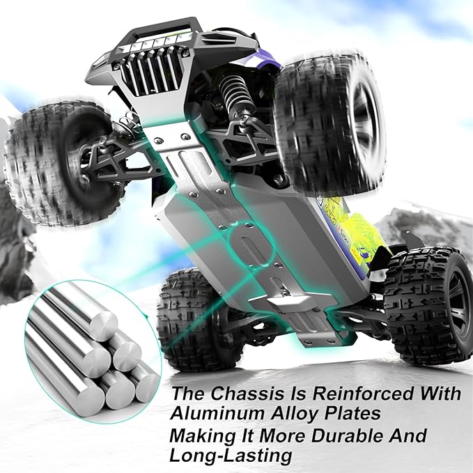 1:18 Scale All-Terrain RC Car for Adults - 40+KM/H High Speed 4WD Off-Road Remote Control Truck with 2 Rechargeable Batteries 2.4GHz Electric Toy Vehicle Gift for Teens and 14+ (1:18 Scale)