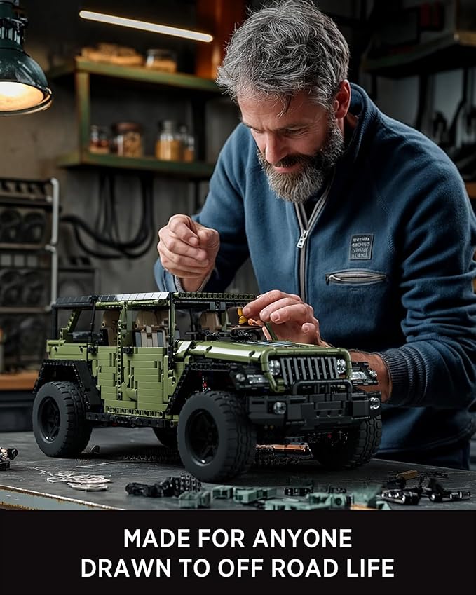 Nifeliz Willis 4x4 Off-Road Car Building Set Military-Style Vehicle Model Set for Adults Ideal Gift for Off-Road Lovers to Display and Collect (2899 PCS NF10324
