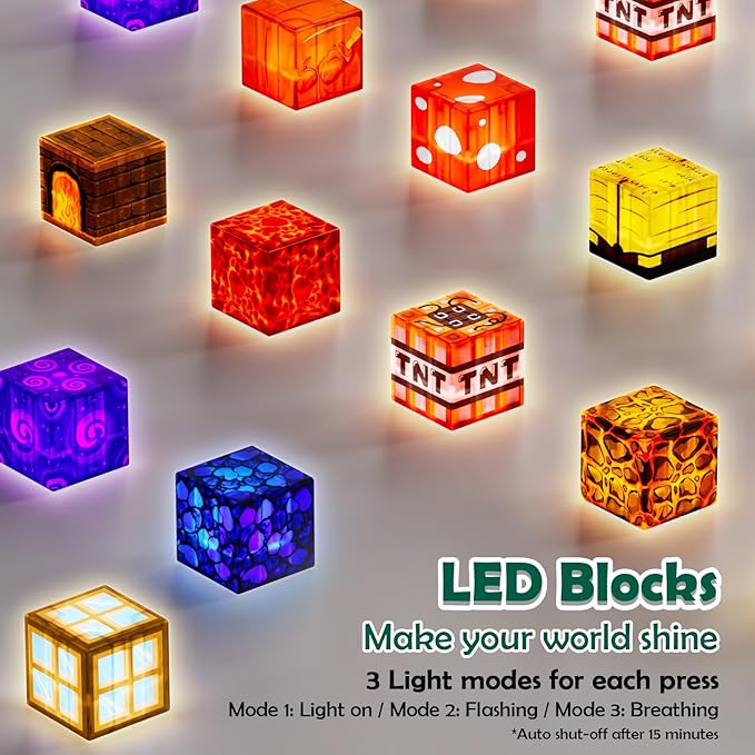 4-in-1 Magnetic Blocks with 24 Light Up Blocks 200PCS Magnetic Building Blocks with 8 Base Plates Screen-Free Magnetic Building Cubes Toy Easter Birthday Gifts for Boys Girls Age 3+