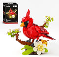Northern Cardinal Building Set Male Cardinal Bird with Blooming White Dogwood Flowers Creative Set for Adults to Build and Display Red Cardinal Modle Memorial Gifts for Bird Lovers