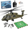 FunXylophy WL K170 RC Helicopter 2.4G 4CH Flybarless 6-Axis Gyroscope Altitude Hovering RC Military Helicopter with Display Stand and Apron Takeoff Landing Pads (RTF Version)