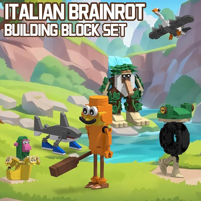 Italian Brain Rot Unique Cartoon Characters Building Blocks 6 in 1 Educational &amp Entertaining Gift Idea for Kids Teens &amp Adults