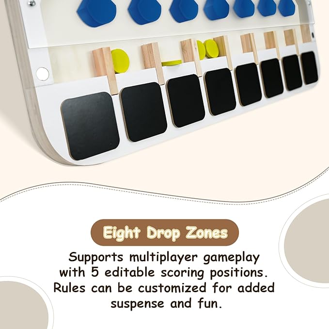 Zhenx Prize Drop Disc Game Wood Extra Large Prize Drop Board 27.8 x 15.9 Wood Disc Drop Games for Parties Trade Show Booth and Carnival Game