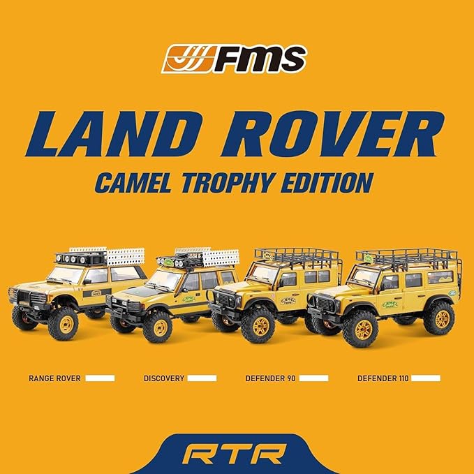 EAZYRC FMS 1/24 FCX24M RC Crawler RTR Land Rover Series with Licensed 1/24 RC Truck 4X4 Mini RC car with Lighting 2.4Ghz Remote ControlBattery (Range Rover)